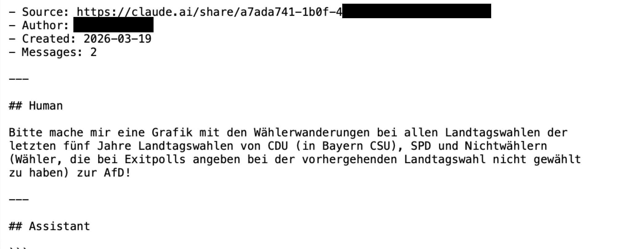 Einblicke in private Chats / Abwanderung zur AFD und weitere Analysen